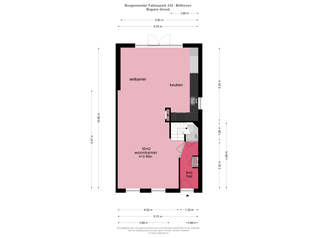 Bekijk plattegrond van BEGANE GROND van Burgemeester Fabiuspark 32