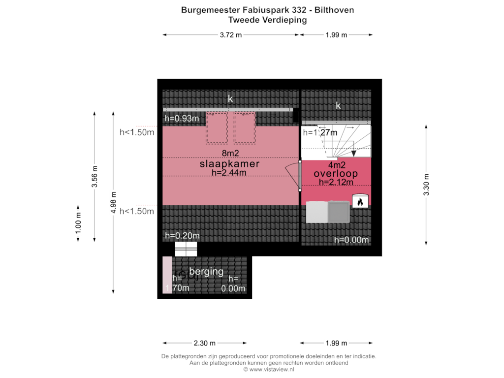 Bekijk plattegrond van TWEEDE VERDIEPING van Burgemeester Fabiuspark 32