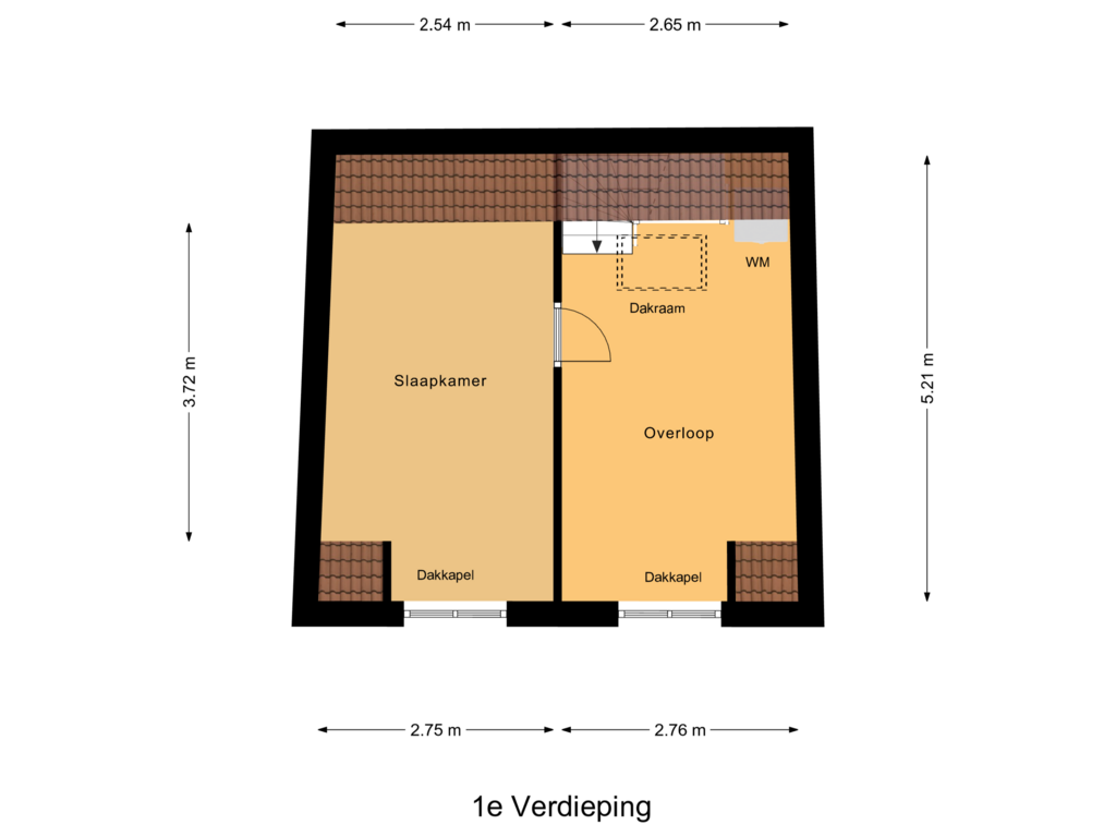 Bekijk plattegrond van 1e Verdieping van Hoofdstraat 3