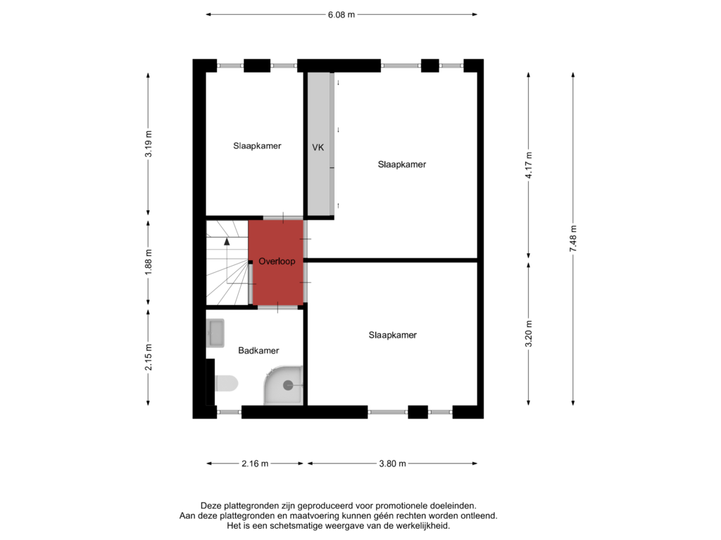 Bekijk plattegrond van Eerste Verdieping van Appelstraat 49