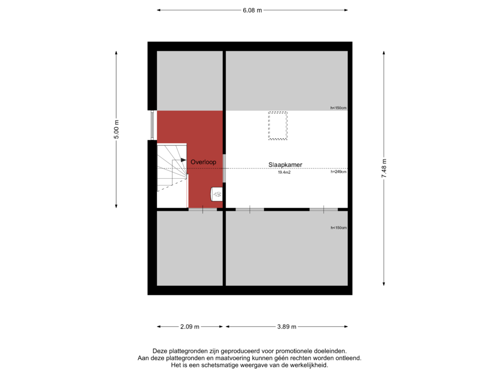 Bekijk plattegrond van Zolder van Appelstraat 49