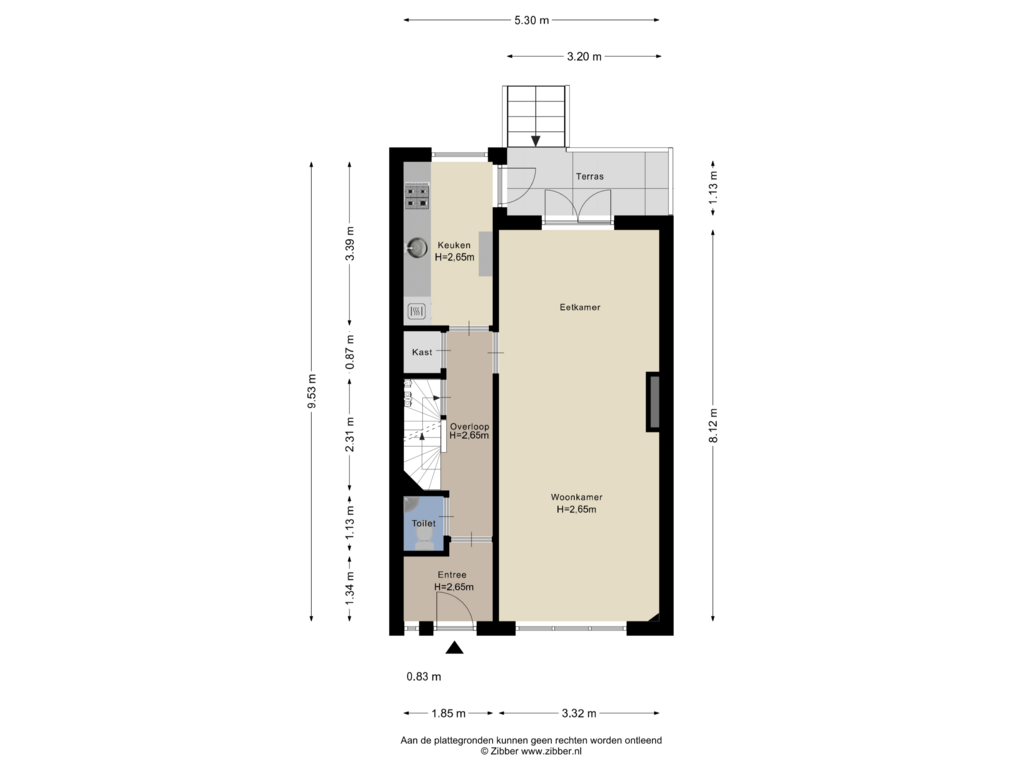 View floorplan of Begane Grond of Hengstdalseweg 105