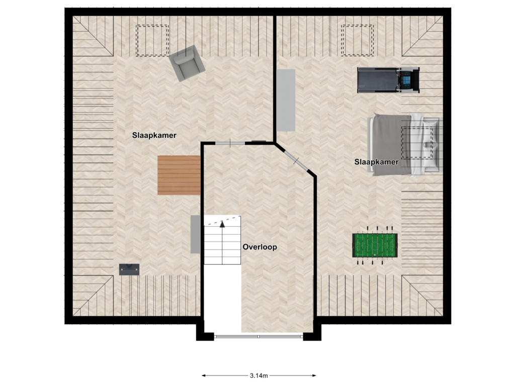 View floorplan of Tweede verdieping of Breitnerlaan 1