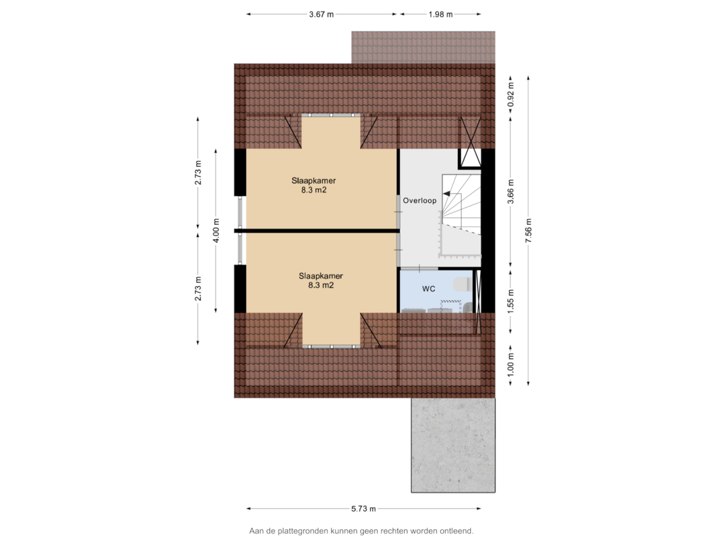 View floorplan of 1e Verdieping of Doniapark 34-RECR