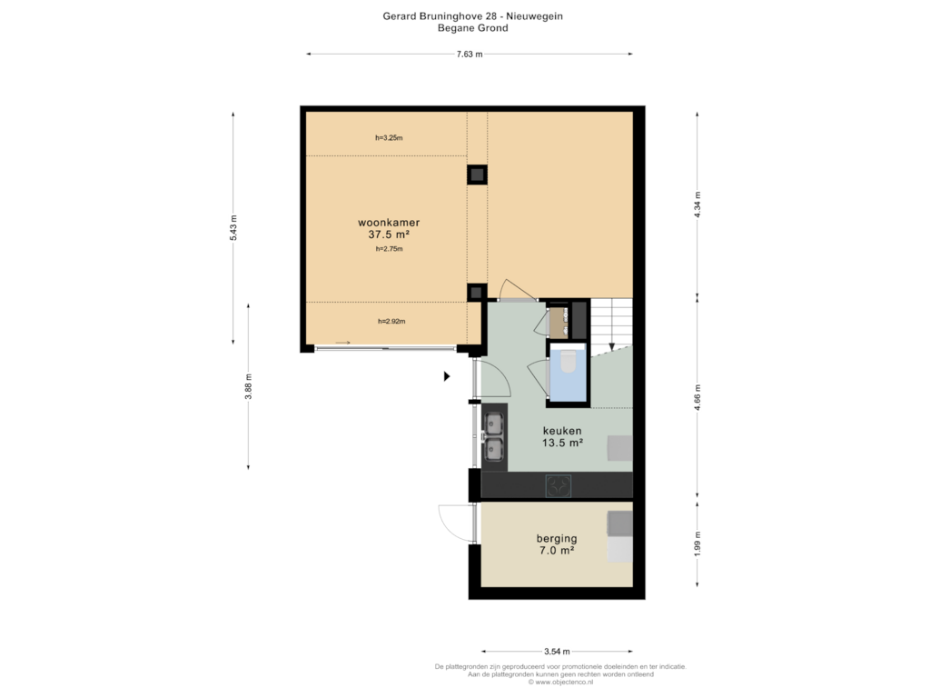 View floorplan of BEGANE GROND of Gerard Bruninghove 28