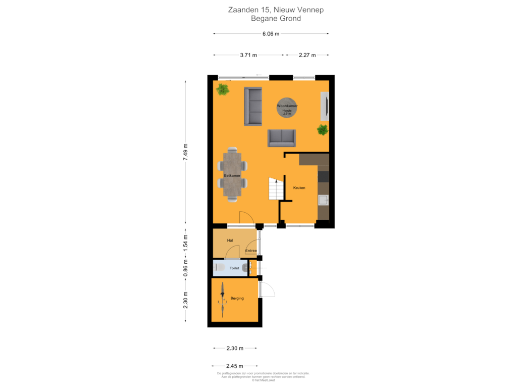 View floorplan of Begane Grond of Zaanden 15