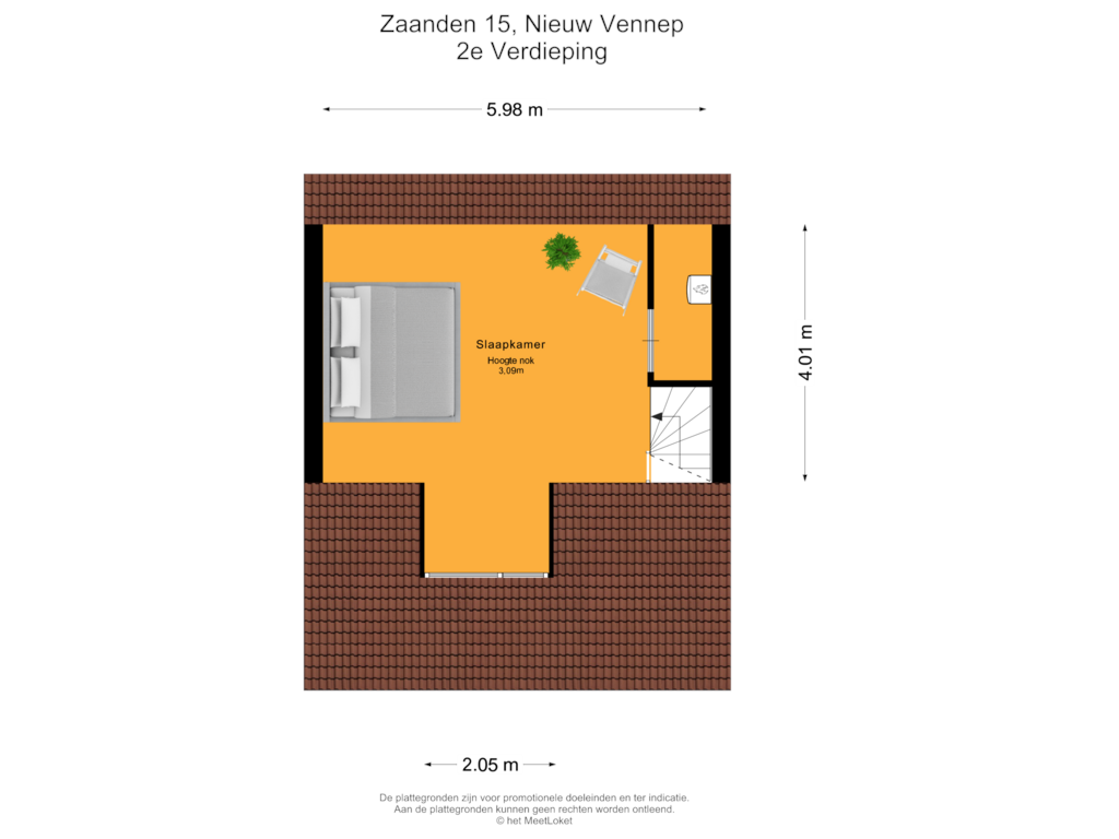 View floorplan of 2e Verdieping of Zaanden 15