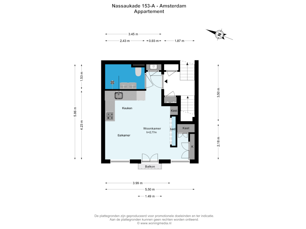 View floorplan of Appartement of Nassaukade 153-A