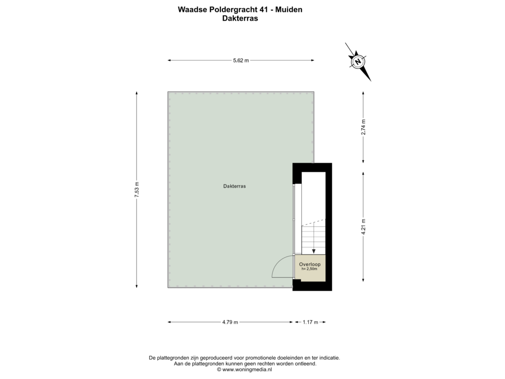 Bekijk plattegrond van Terras van Waadse Poldergracht 41