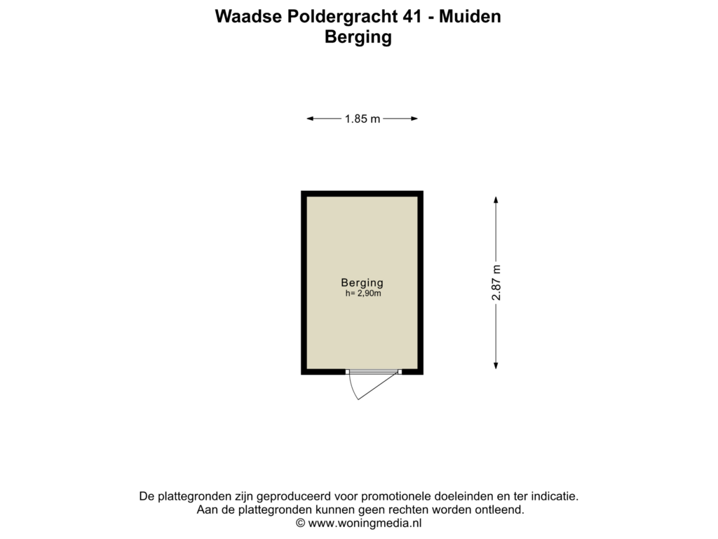 Bekijk plattegrond van Berging van Waadse Poldergracht 41