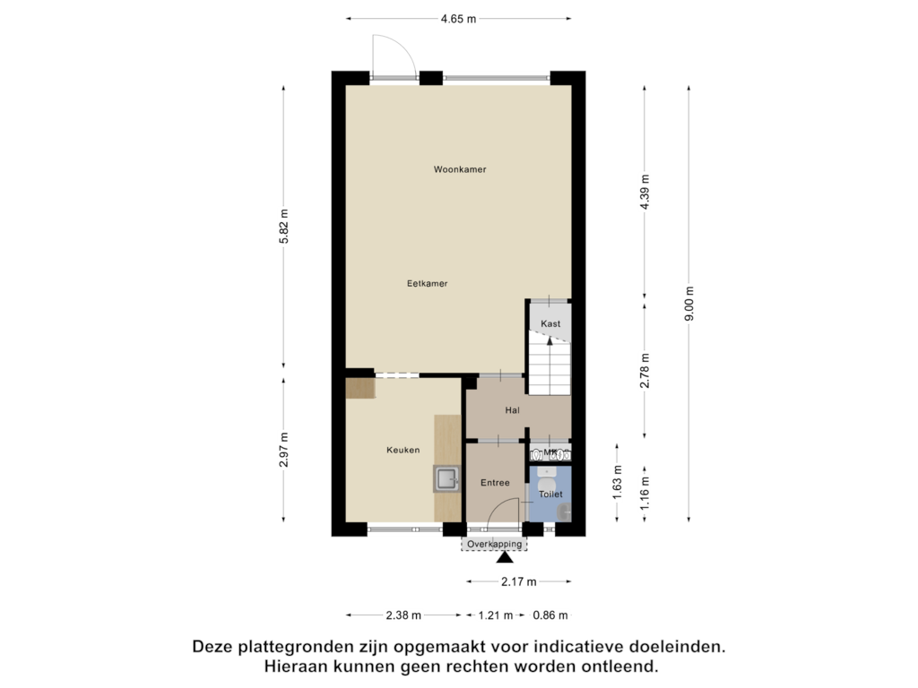 Bekijk plattegrond van Begane Grond van Rosmolen 82