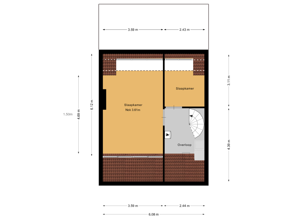 View floorplan of Tweede verdieping of Klaver 9