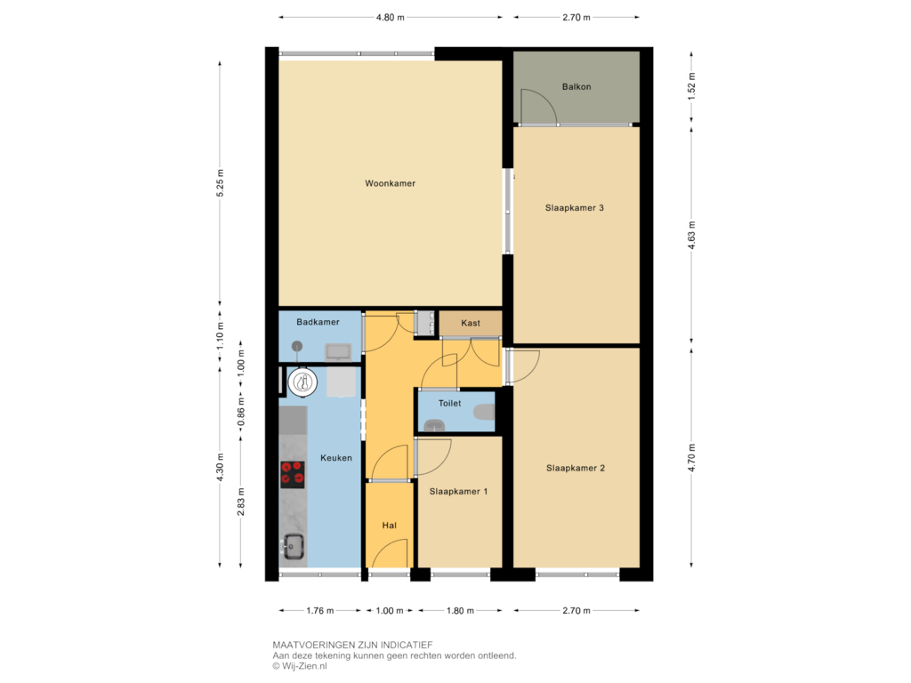 View floorplan of Etage of van Godewijckstraat 171