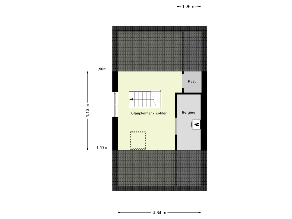 Bekijk plattegrond van Tweede Verdieping van Rijksweg 65-A