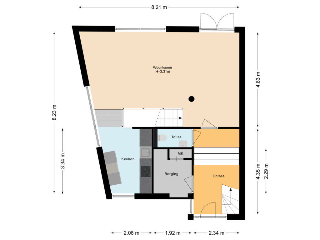 Bekijk plattegrond van Begane grond van Houthaven 31