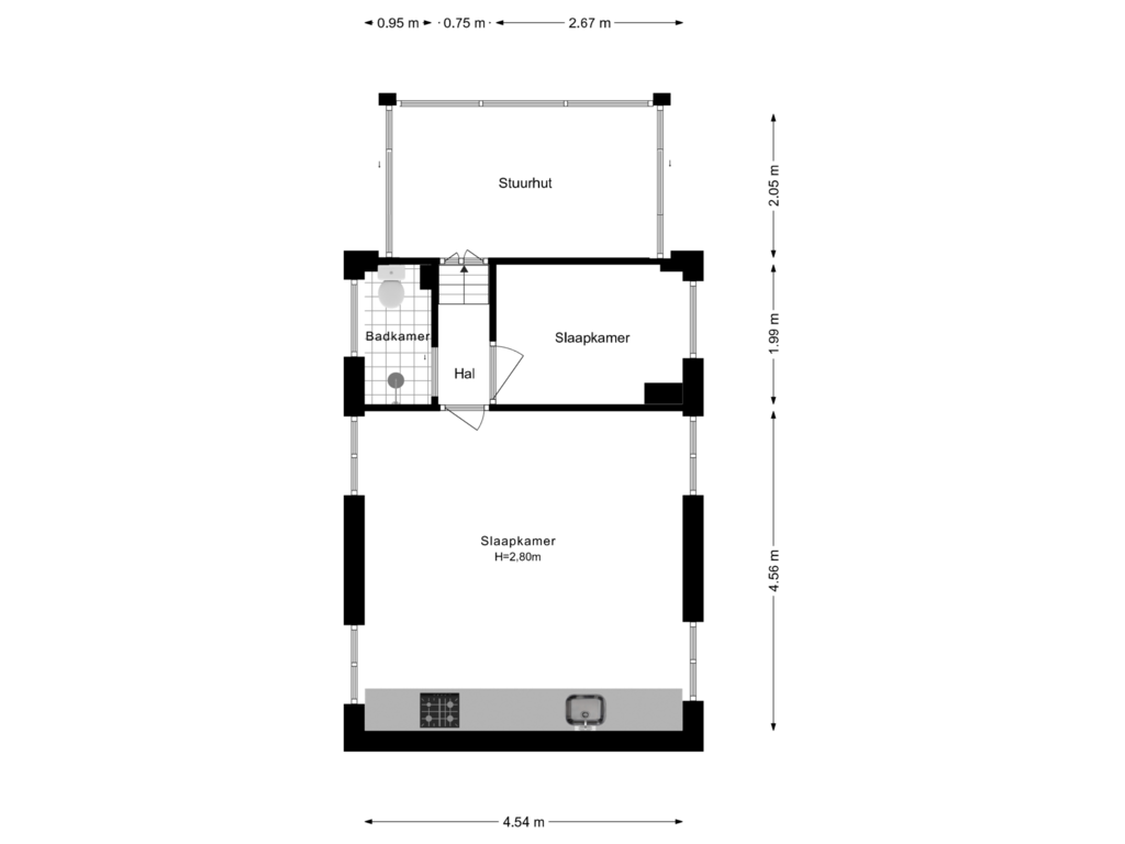 Bekijk plattegrond van Voor van Cas Oorthuyskade 3