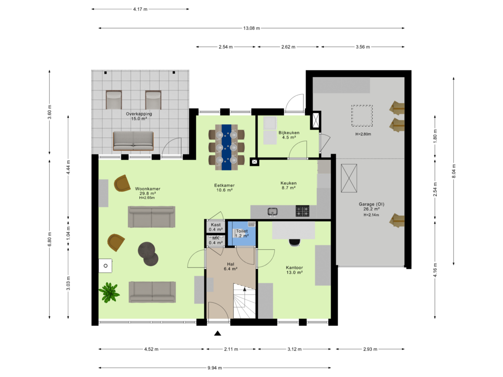 View floorplan of Begane grond of Zeskampen 10