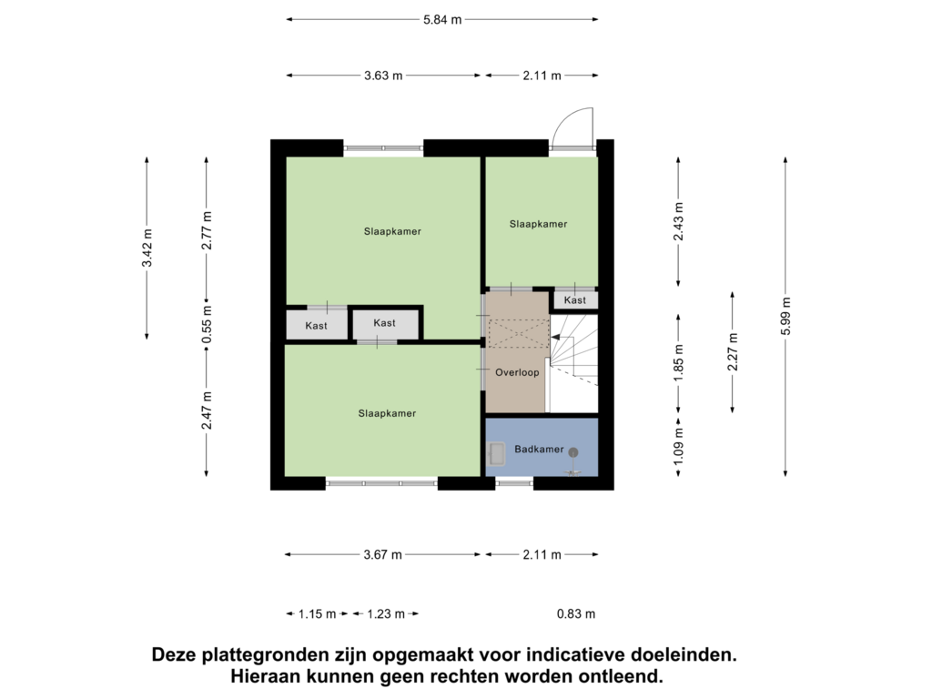 View floorplan of Eerste Verdieping of Deken Tomaslaan 16