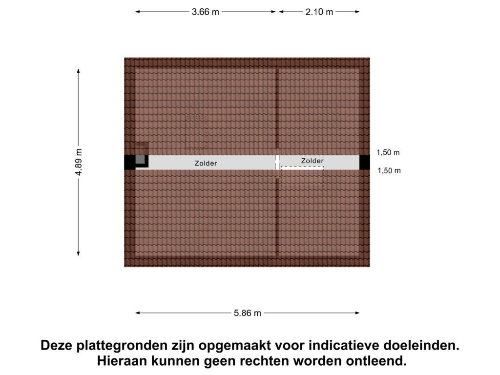 View floorplan of Zolder of Deken Tomaslaan 16