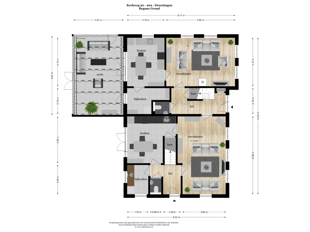 View floorplan of Begane Grond of Kerkweg 20