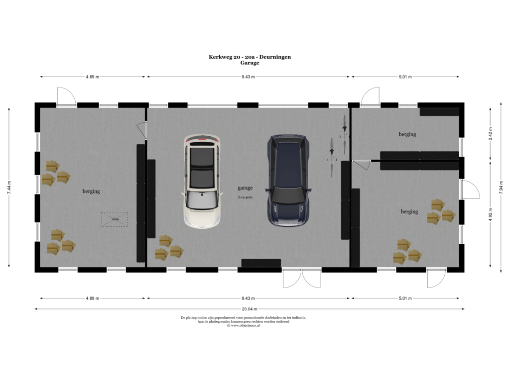 View floorplan of Garage of Kerkweg 20