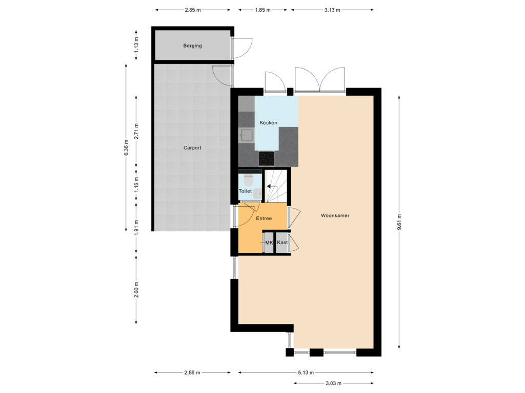 Bekijk plattegrond van Begane grond van Bieselaar 5