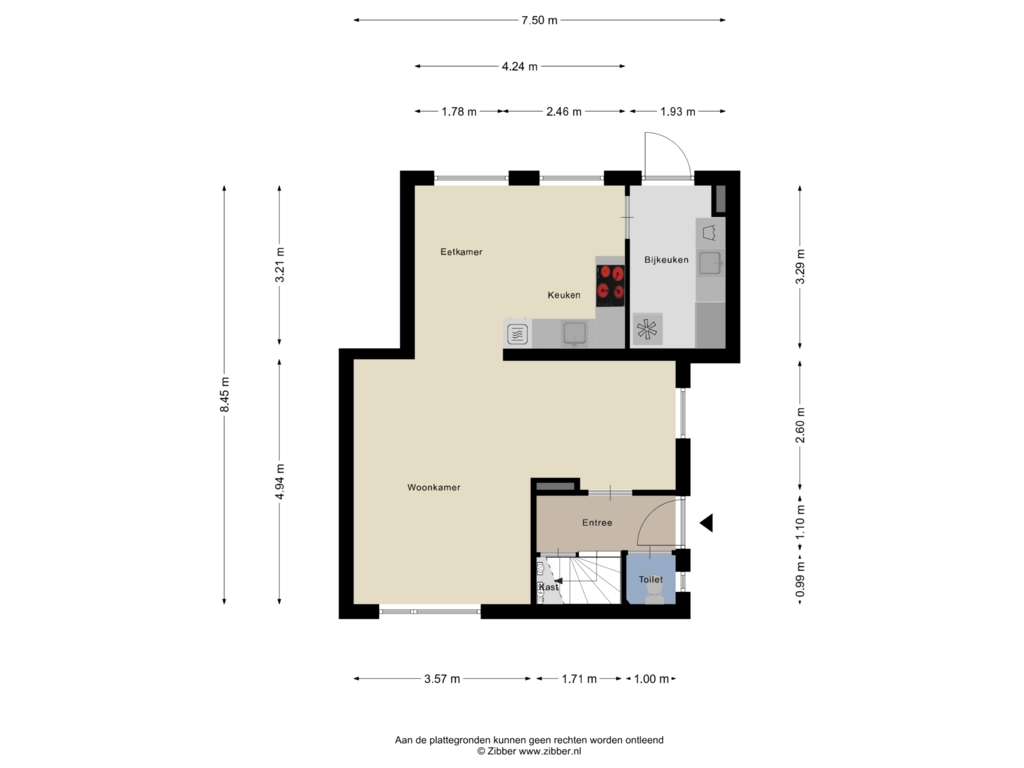 View floorplan of Begane Grond of Burg. Garreltsweg 42