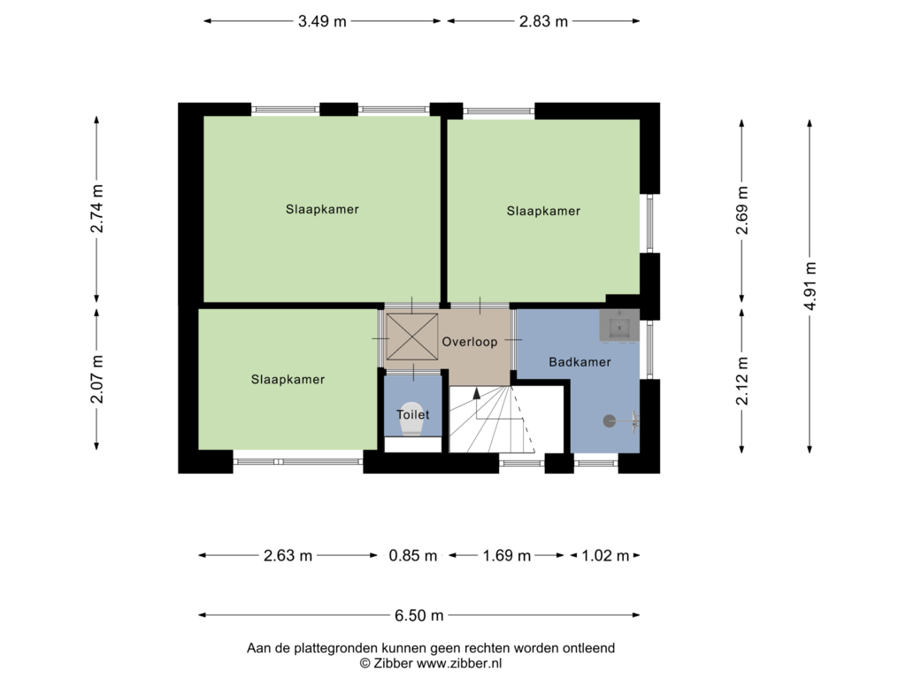 View floorplan of Eerste Verdieping of Burg. Garreltsweg 42