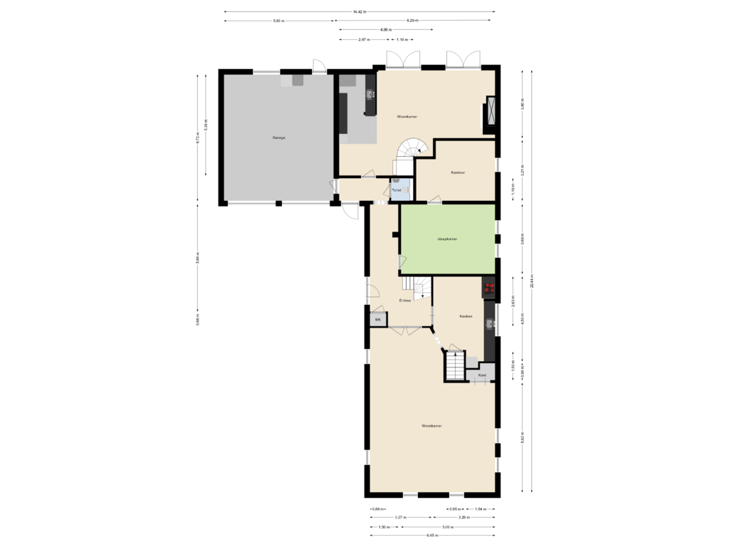 View floorplan of Begane grond of Hombergstraat 13