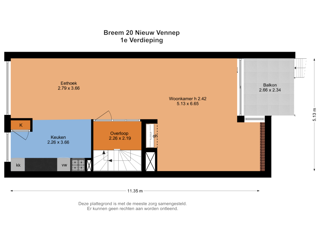 Bekijk plattegrond van 1e Verdieping van Breem 20