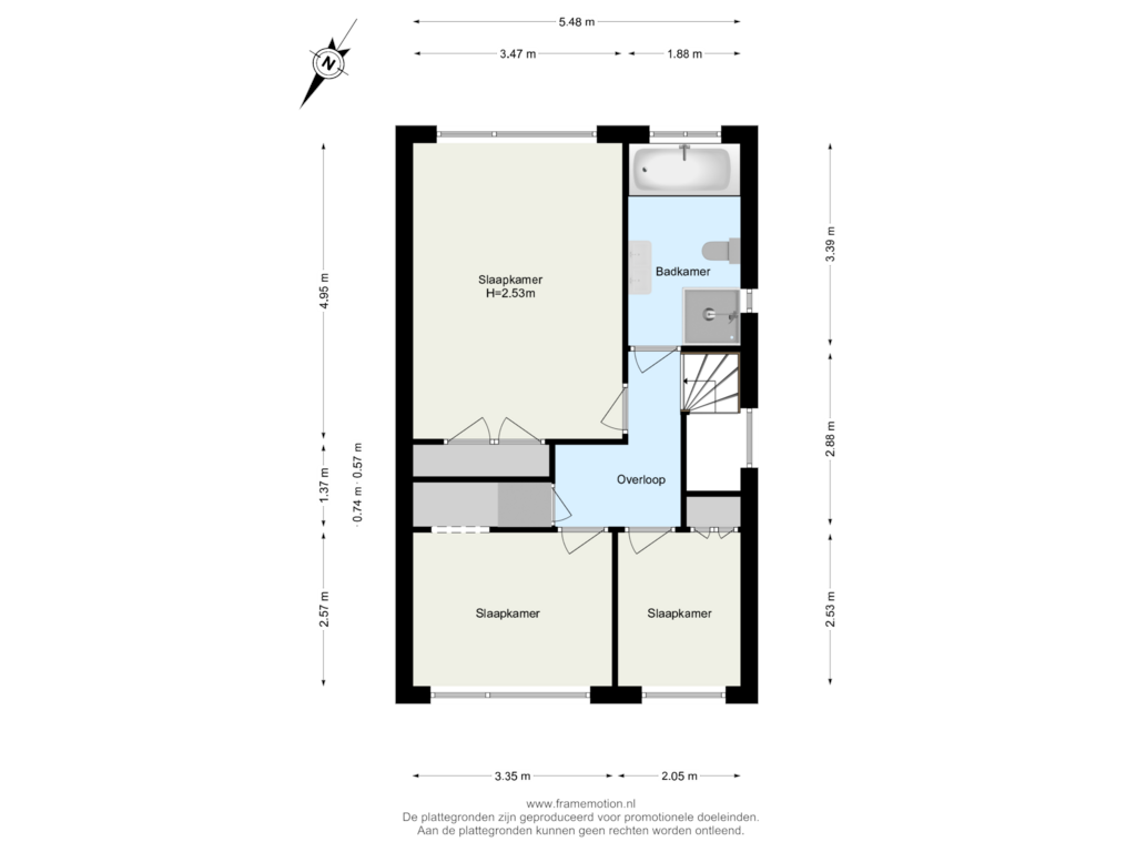 Bekijk plattegrond van Verdieping 1 van Schiebroeksesingel 34