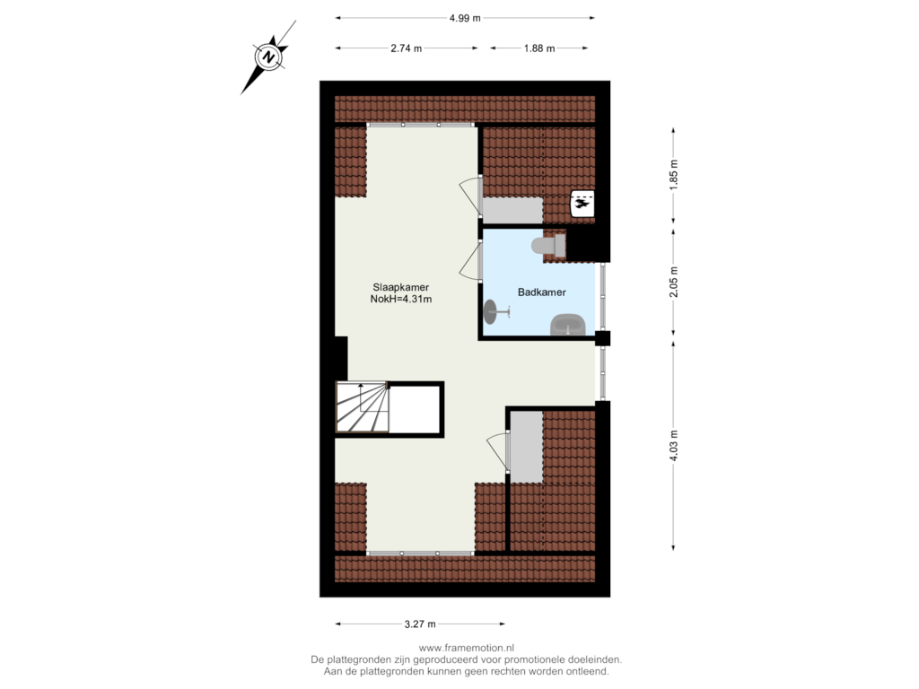 Bekijk plattegrond van Verdieping 2 van Schiebroeksesingel 34