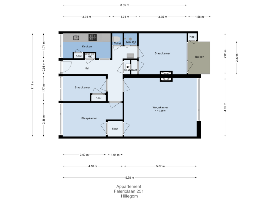 View floorplan of Appartement of Faleriolaan 251