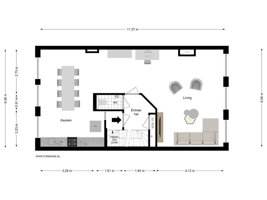 View floorplan of 3e VERDIEPING of Spinozastraat 21-3