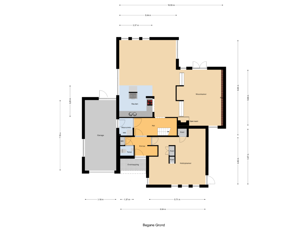 Bekijk plattegrond van Begane Grond van Nachtegaal 87