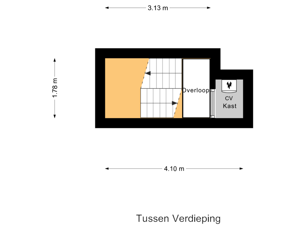 Bekijk plattegrond van Tussen Verdieping van Nachtegaal 87