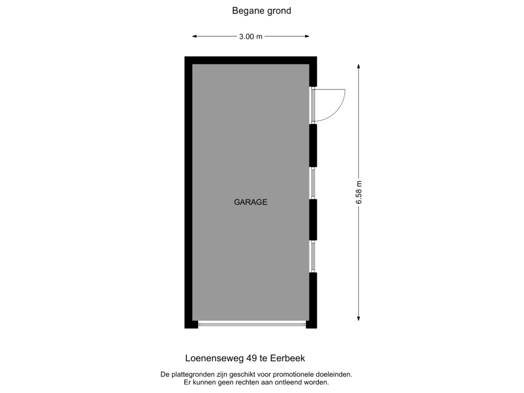 Bekijk plattegrond van Begane grond - Garage van Loenenseweg 49