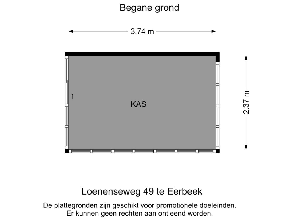 Bekijk plattegrond van Begane grond -  Kas van Loenenseweg 49