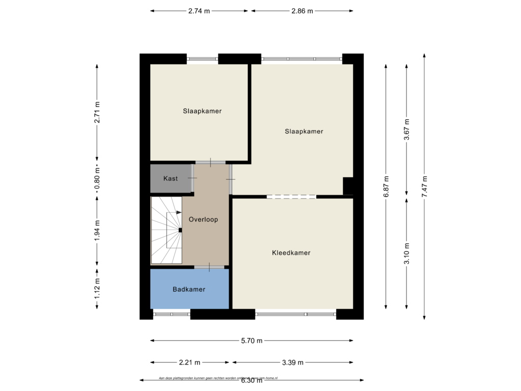 View floorplan of 1e Verdieping of Margrietlaan 21