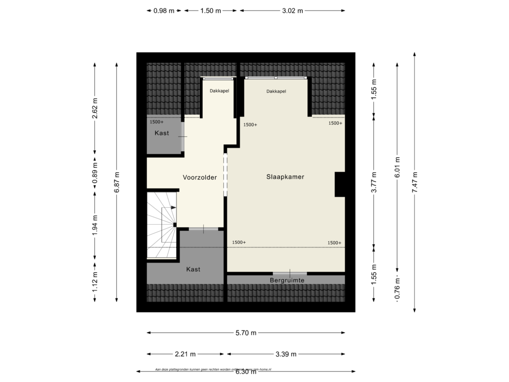 View floorplan of 2e Verdieping of Margrietlaan 21