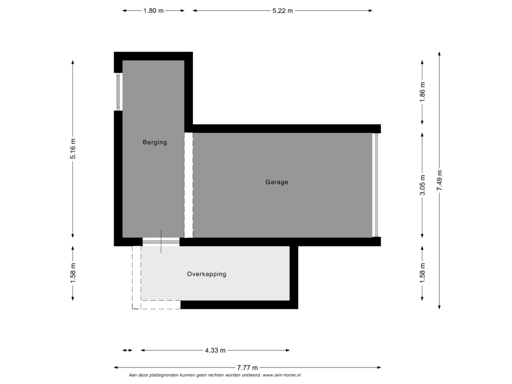 View floorplan of Garage+ berging+ overkapping of Margrietlaan 21