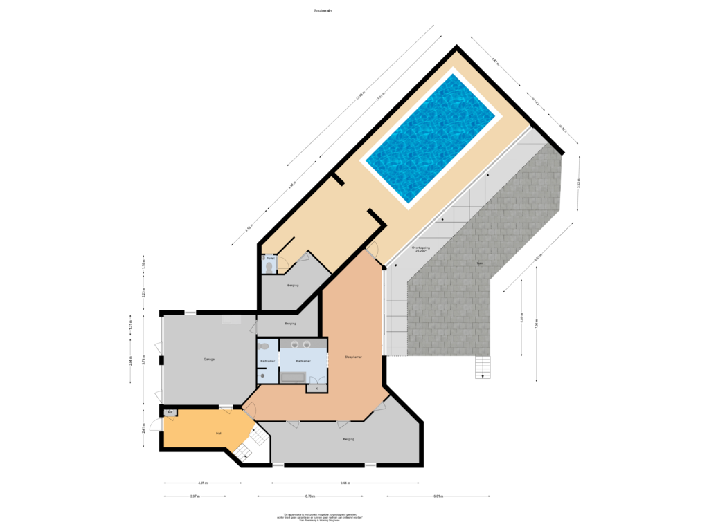 View floorplan of Souterrain of Berg en Dalweg 34