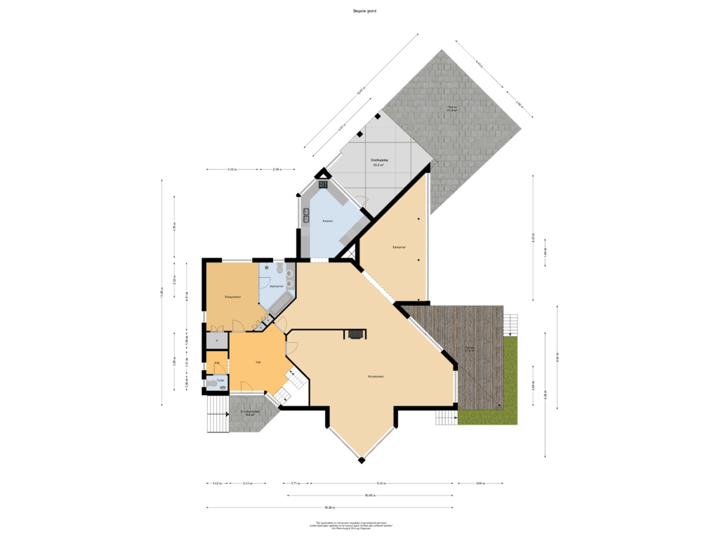 View floorplan of Begane grond of Berg en Dalweg 34