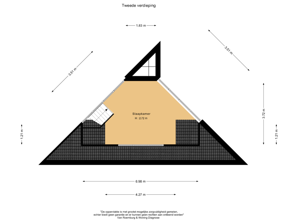 View floorplan of Tweede verdieping of Berg en Dalweg 34