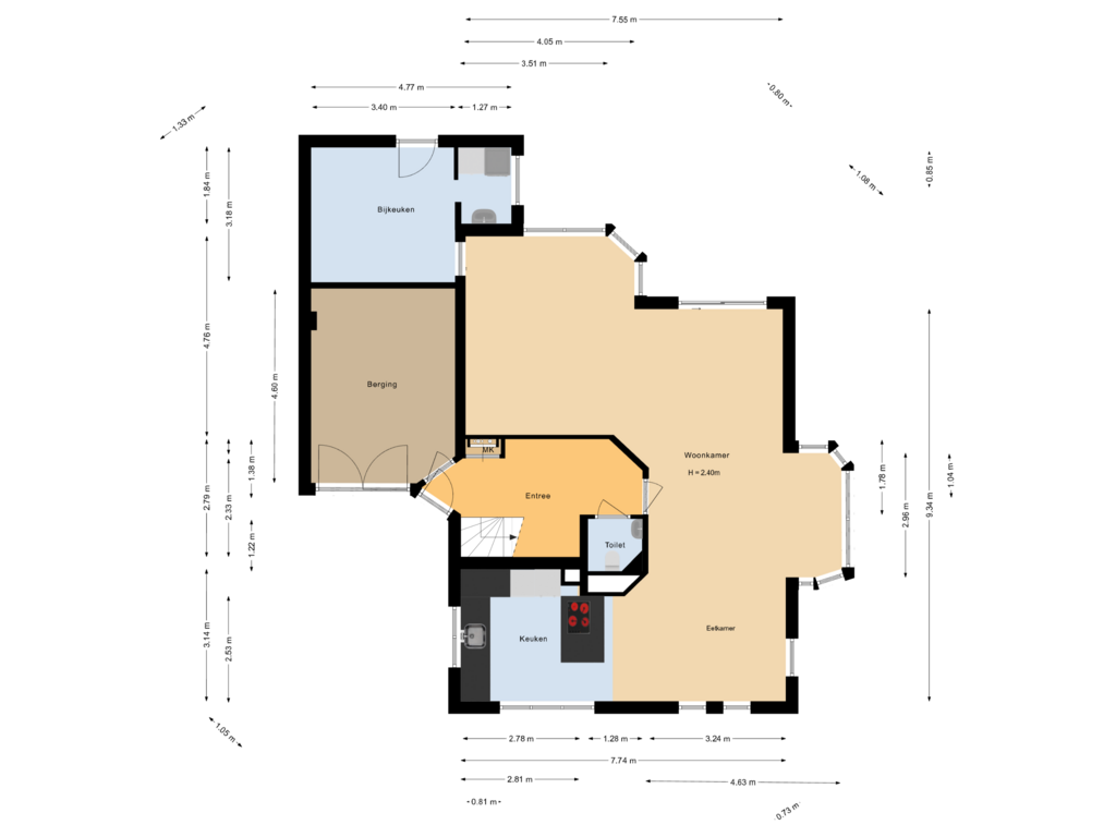 Bekijk plattegrond van Begane grond van Katwoudestraat 3