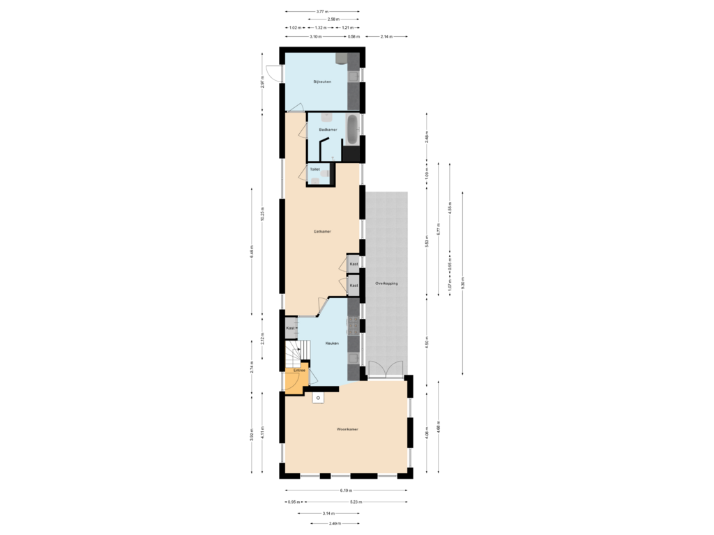 Bekijk plattegrond van Begane grond van Grosthuizen 88