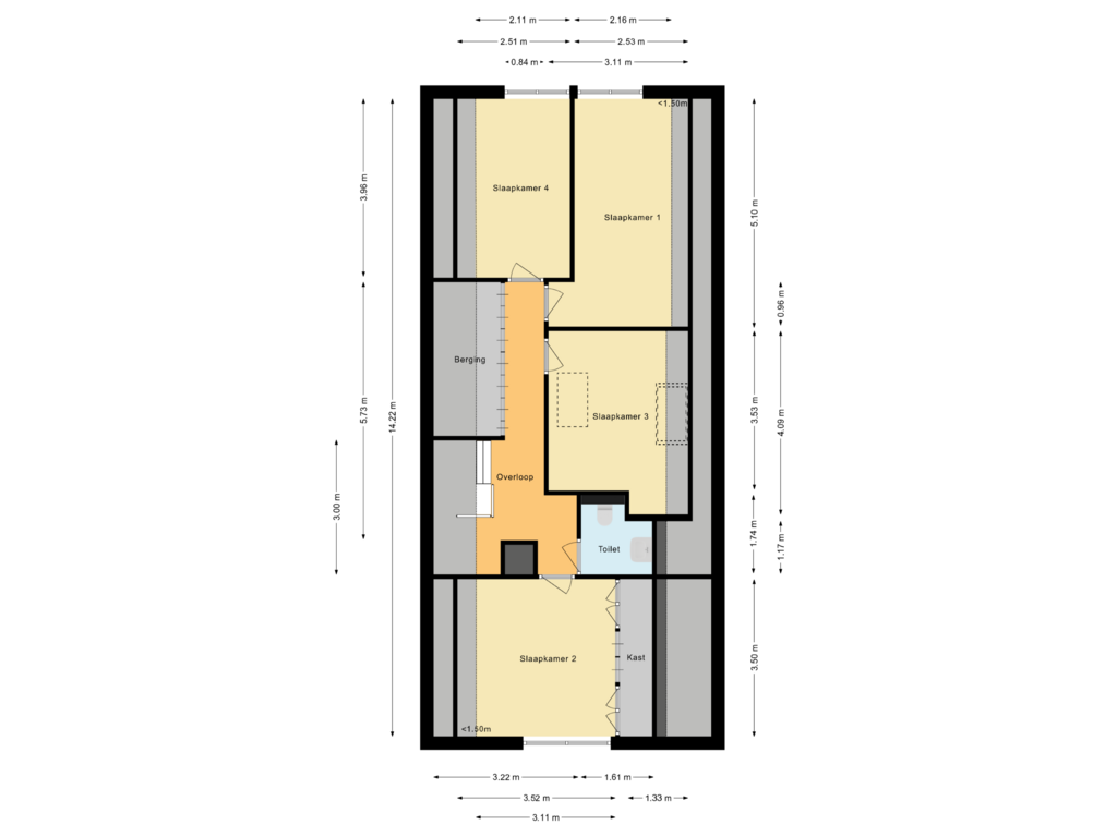 Bekijk plattegrond van Eerste verdieping van Grosthuizen 88