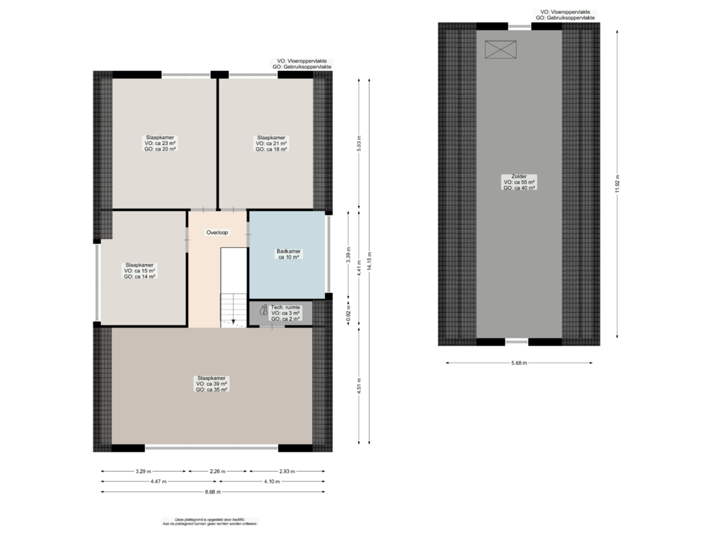 Bekijk plattegrond van Eerste verdieping van Zijldieppad 4-A