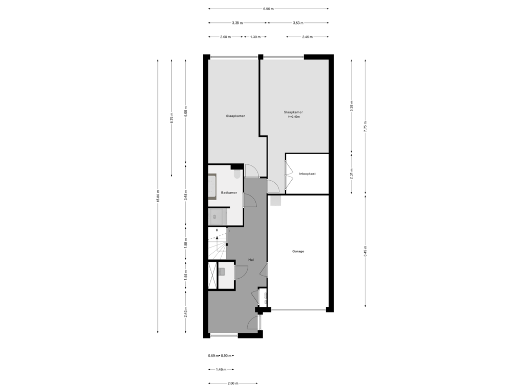 View floorplan of Begane Grond of Oosterkade 85