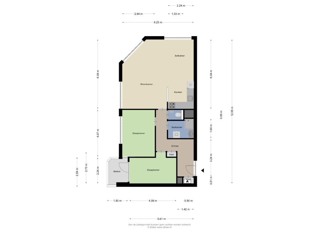 Bekijk plattegrond van Appartement van Brouwerstraat 51